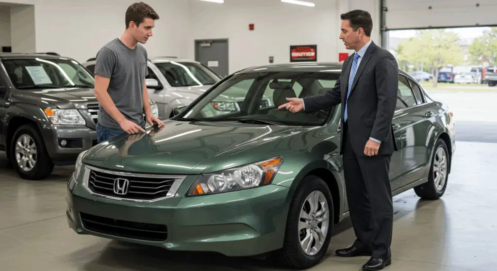 A college student buying an older car