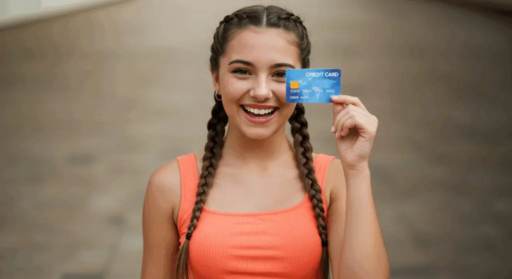 girl smiling because she learned how to build credit