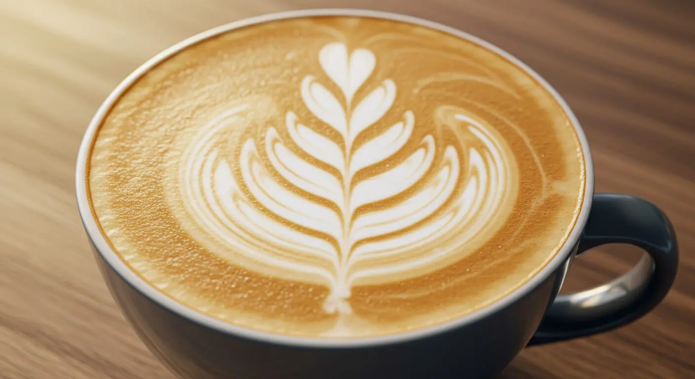 beautiful leaf latte art