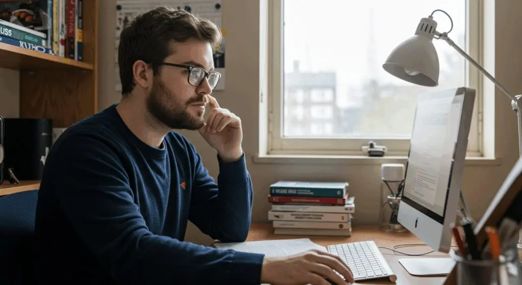 A young adult automating his budget