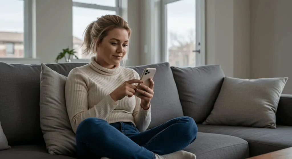 A girl using her phone