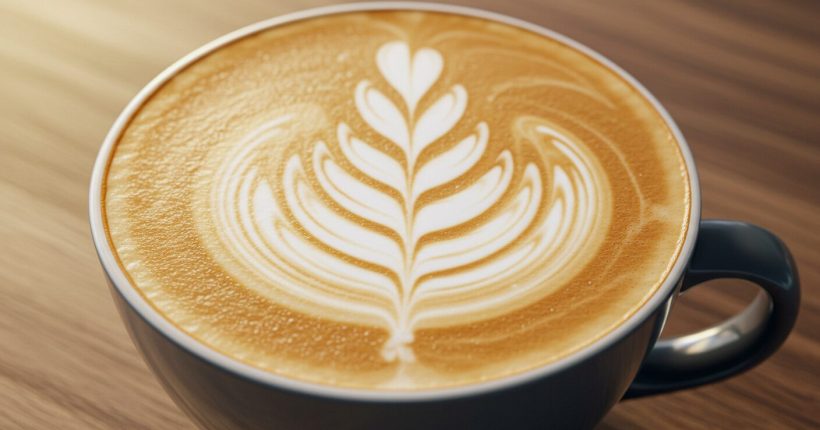 beautiful leaf latte art